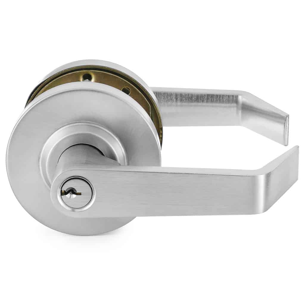 Door Lever Lockset, Extra-Heavy Duty Grade 1, Brushed Chrome, Lawrence Hardware