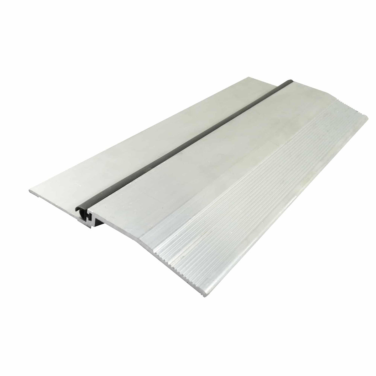 Latching Panic Rabbeted Saddle/Threshold w Silicone Seal - Mill Aluminum - 5" x 1/2" - ADA Compliant