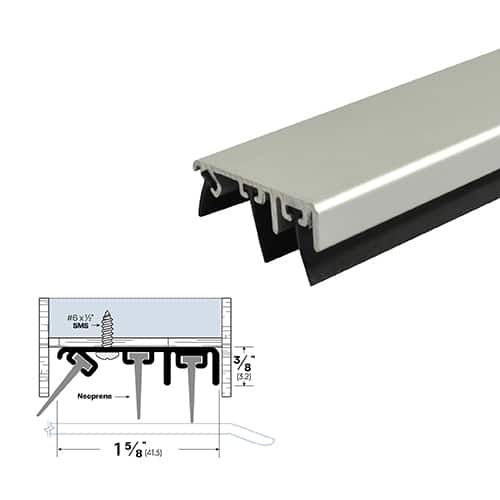Rubber Door Sweep with Air Flow - Mortise Mounted - For Hollow Metal Doors - Height of Mounting 3/8"