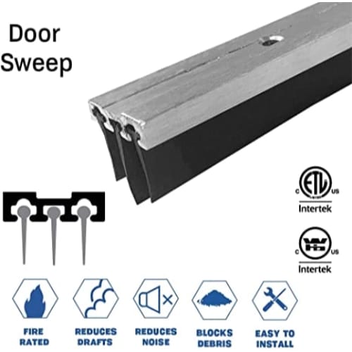 Rubber Door Sweep with Air Flow - Mortise Mounted - For Wood Doors - Sweep Height of 3/8" (9.4mm)