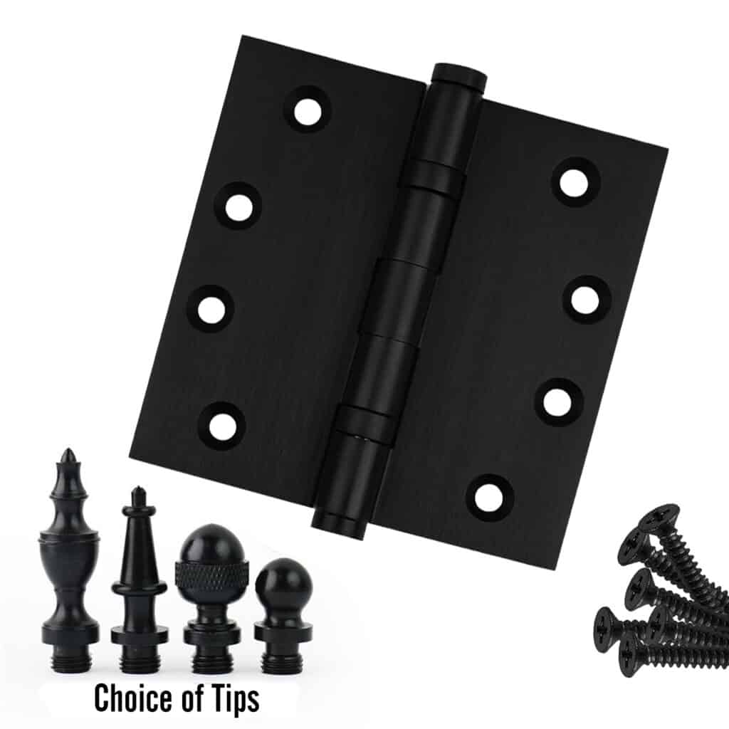 Door Hinge 4.5 x 4.5 Inch Solid Brass Ball Bearing – Black (US19)
