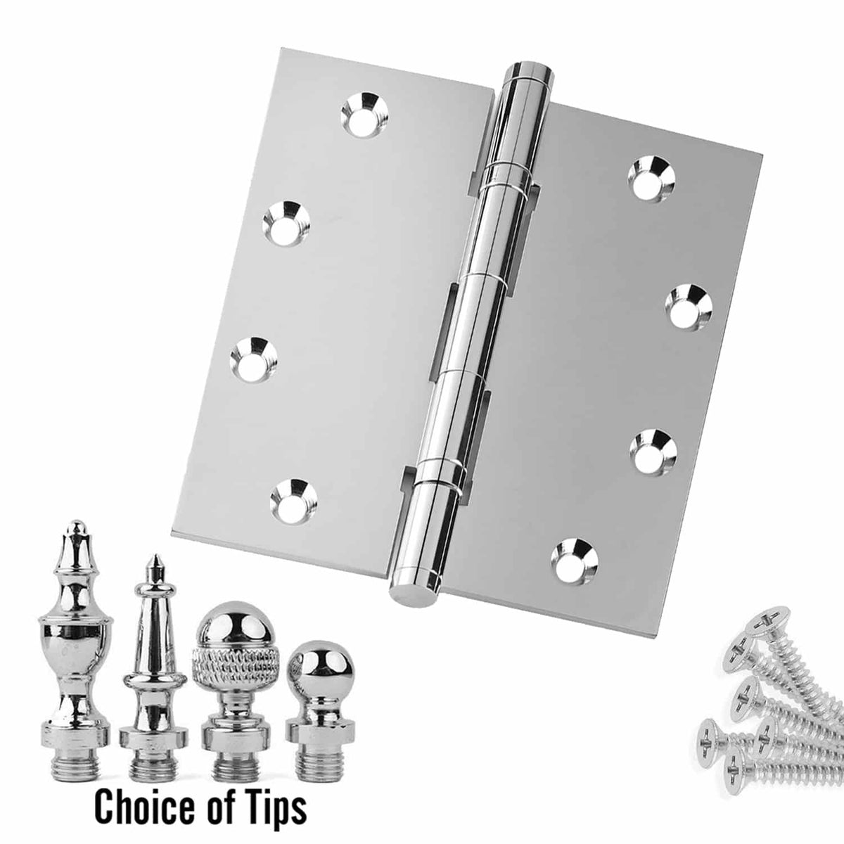 Door Hinge 5 x 5 Inch Solid Brass Ball Bearing – Polished Chrome (US26)