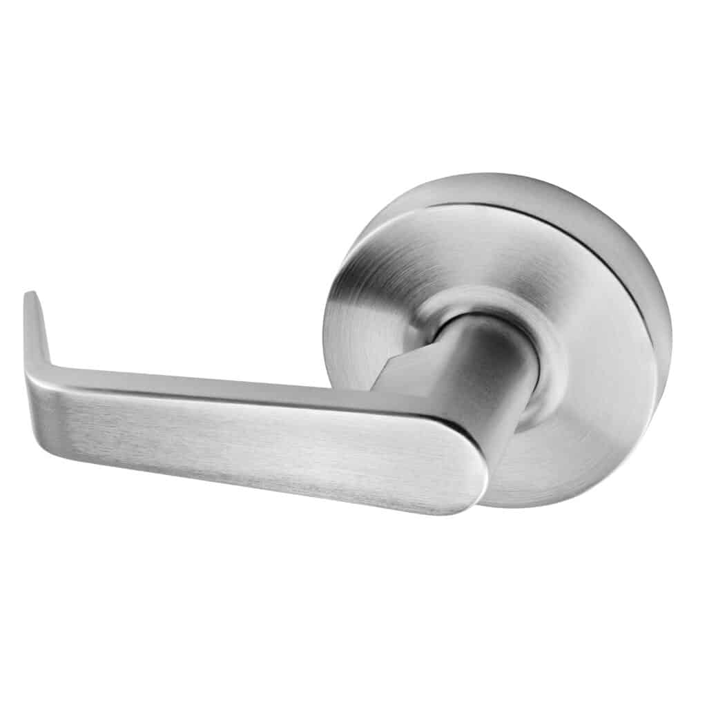 Door Lever Lockset, Heavy Duty Grade 2, Brushed Chrome, Lawrence Hardware
