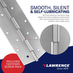 Continuous Pin and Barrel Stainless Steel Hinge #952 (Full Wrap Edge Guard) - US32D Finish, 7 Ft.