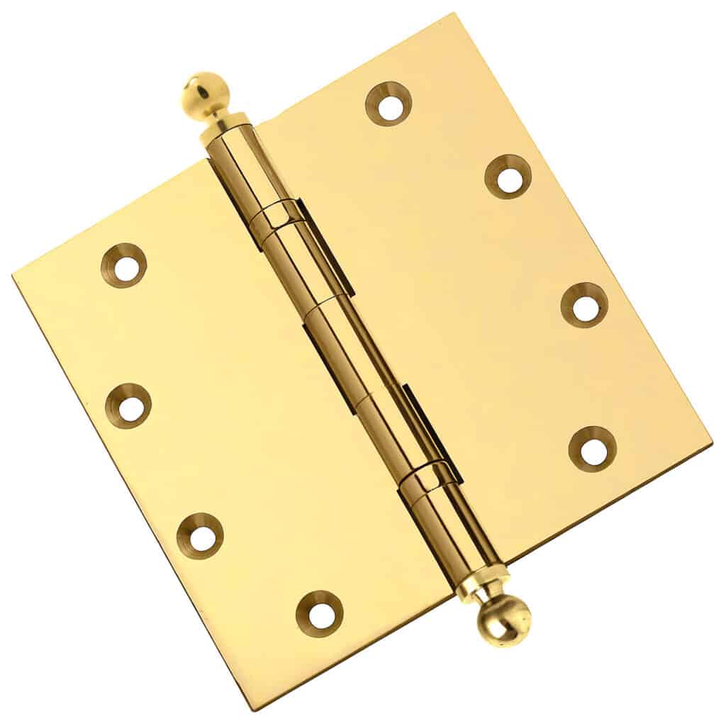 Door Hinge 5 x 5 Inch Solid Brass Ball Bearing – Polished Brass (US3)