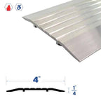 Saddle/Threshold Mill Aluminum Finish - 4" x 1/4" - Fluted Top - ADA Compliant