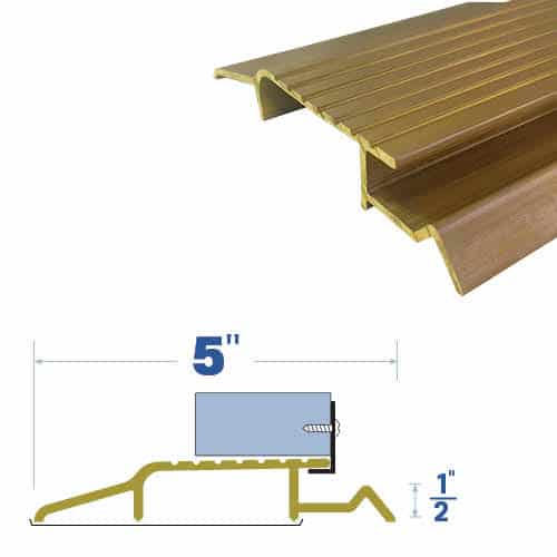 EMBASSY Interlocking Threshold 4-1/2" Width, 1/2" Height, 18" Length, 1/8" Thickness, Architectural Bronze Finish