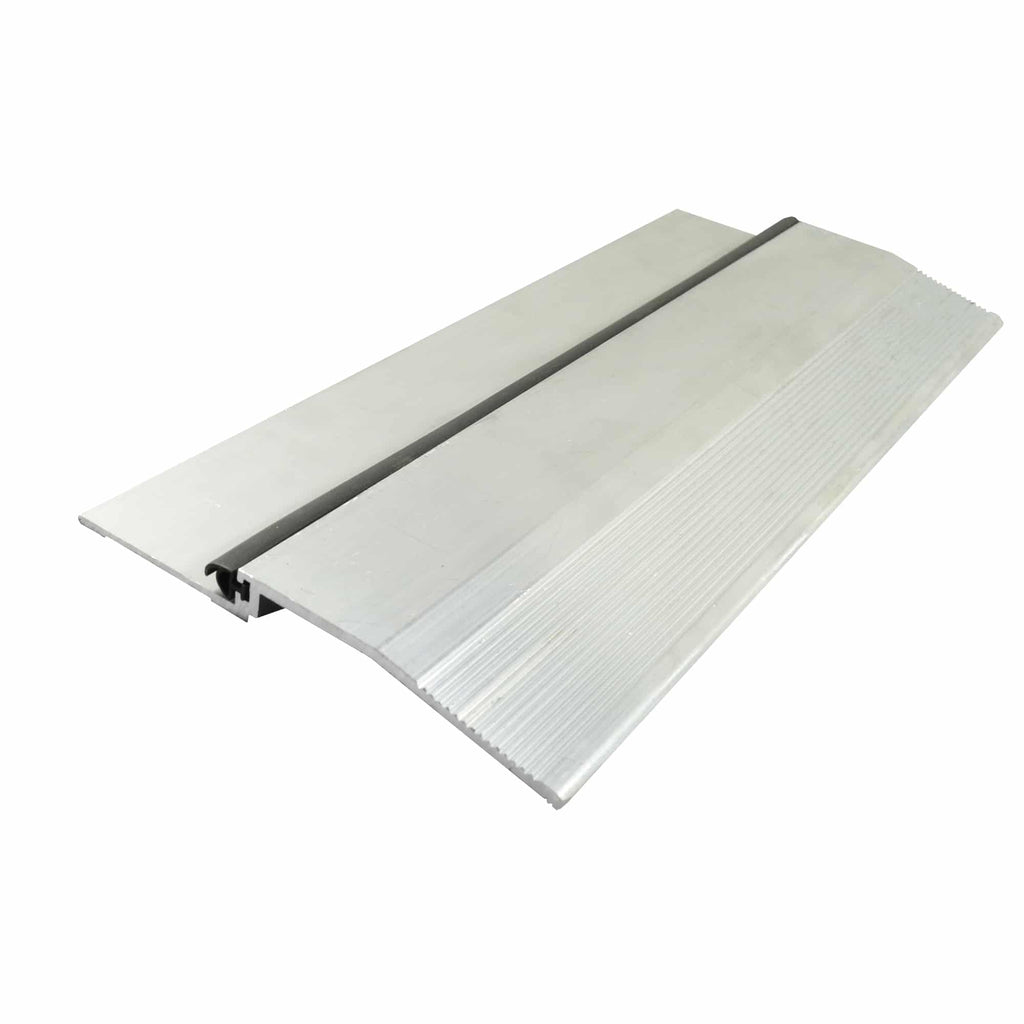 Latching Panic Rabbeted Saddle/Threshold w Silicone Seal - Mill Aluminum - 5" x 1/2" - ADA Compliant