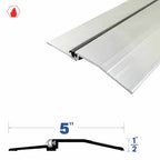 Latching Panic Rabbeted Saddle/Threshold w Silicone Seal - Mill Aluminum - 5" x 1/2" - ADA Compliant