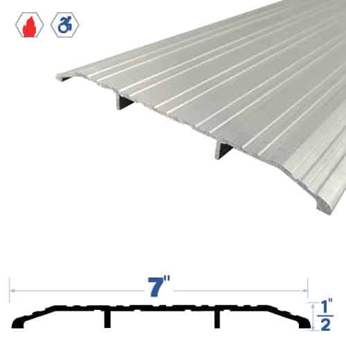 Saddle/Threshold - Mill Aluminum Finish - 7" x 1/2" - Fluted Top - ADA Compliant