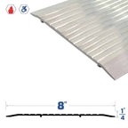 Saddle/Threshold - Mill Aluminum Finish - 8" x 1/4" - Fluted Top - ADA Compliant