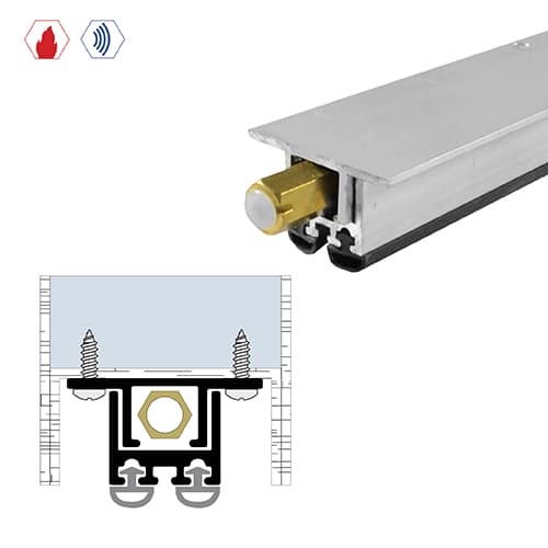 Automatic Door Bottom, for Hollow Metal Doors, Concealed - Silicone Bulbs - max 1/2" Drop