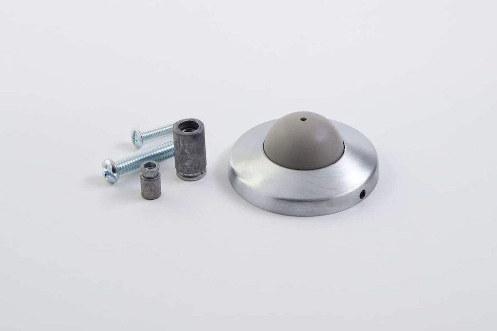 Door Stop, Wall Mounted, Convex, 1” Projection, Backplate Mounting