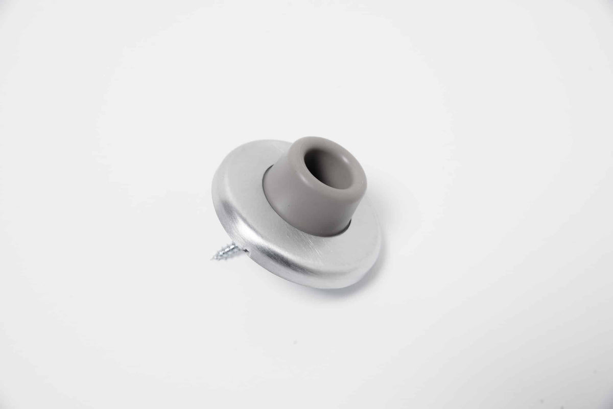 Door Stop, Wall Mounted, Concave, 1” Projection, Mounted through the Rubber