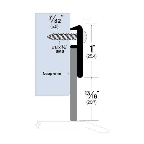 Rubber Door Sweep - Surface Mounted - Fire Rated - Sweep Height of 13/16" (20.7mm)