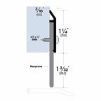 Rubber Door Sweep - Surface Mounted - Acoustical Soundproofing - Sweep Height of 1 3/32" (28.2mm)