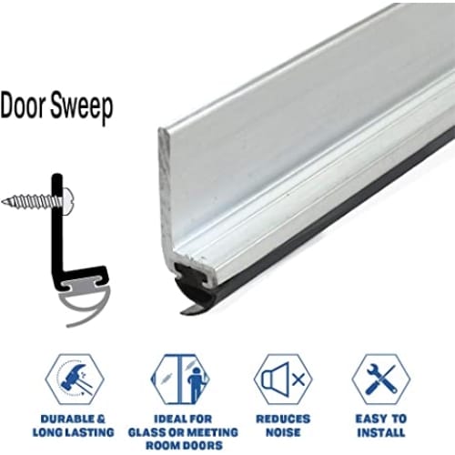 Silicone Door Sweep - Surface Mounted - Sweep Height of 1/2" (12.7mm)