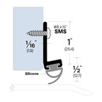 Silicone Door Sweep - Surface Mounted - Sweep Height of 1/2" (12.7mm)