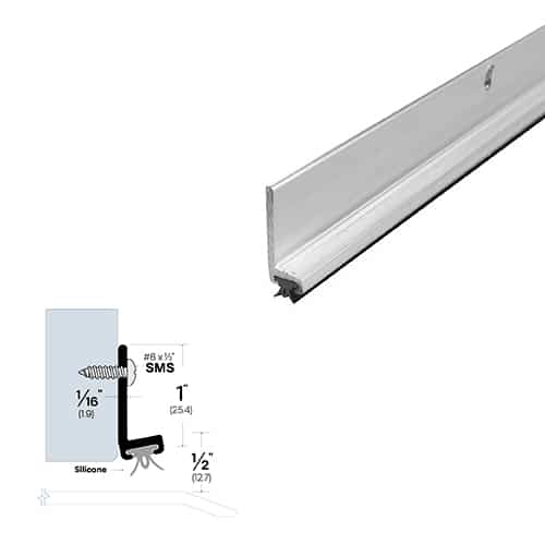 Silicone Door Sweep - Surface Mounted - Sweep Height of 1/2" (12.7mm)