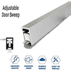 Adjustable Brush Door Sweep (Self-Adjusting) - Surface Mounted - Sweep Height of 1/4" (6.4mm)