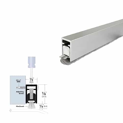 Adjustable Brush Door Sweep (Self-Adjusting) - Surface Mounted - Sweep Height of 1/4" (6.4mm)