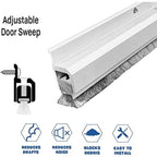 Door Sweep with Adjustable Brush - Surface Mounted - Sweep Height of 5/16" (8.3mm)