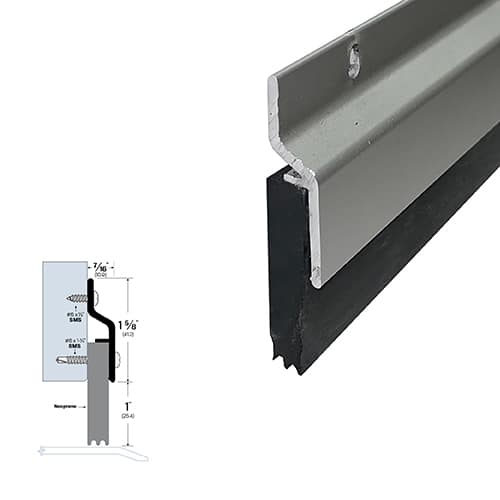 Extra Thick Rubber Door Sweep - Surface Mounted - Grooved Bottom - Sweep Height of 1" (25.4mm)