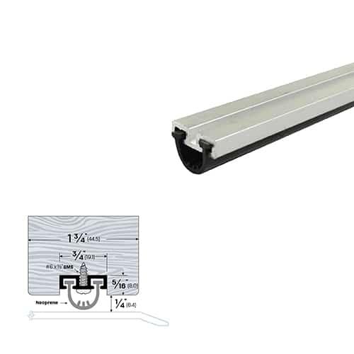 Rubber Door Sweep - Mortise Mounted - For Wood Door Bottoms - Sweep Height of 1/4" (6.4mm)