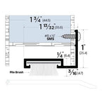 Brush Door Sweep - Mortise Mounted - For Hollow Metal Doors - Sweep Height of 3/16" (4.7mm)