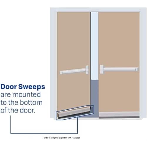 Rubber Door Shoe - Mortise Mounted - For Wood Doors - Sweep Height of 1/16" (1.6mm)