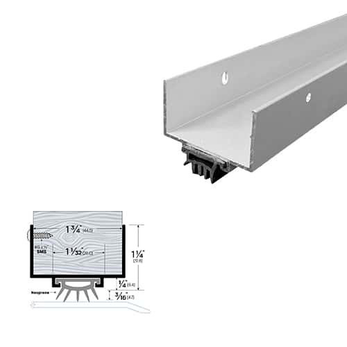 Rubber Door Sweep - Mortise Mounted - For Wood Doors - Sweep Height of 3/16" (4.7mm)