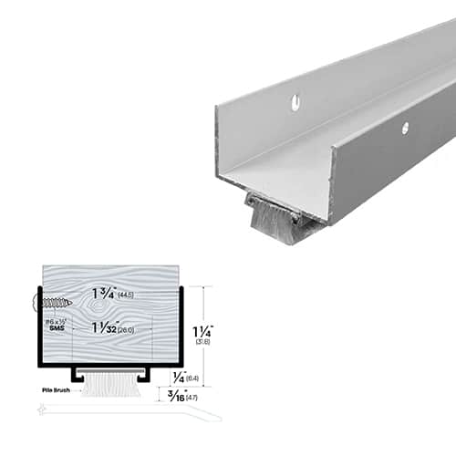 Brush Door Sweep - Bottom Mounted Shoe - For Wood Doors - Sweep Height of 3/16" (4.7mm)