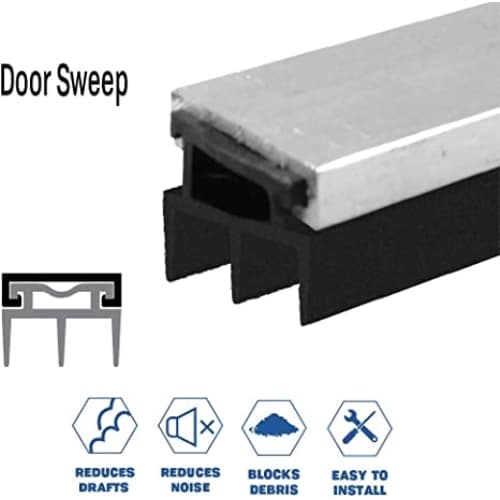 Rubber Door Sweep - Mortise Mounted - For Wood Doors - Sweep Height of 7/16" (10.9mm)