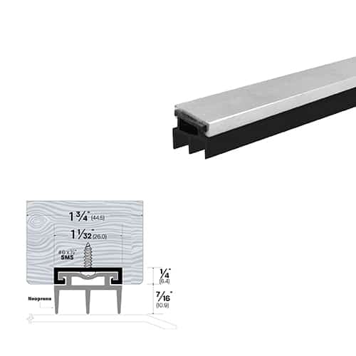Rubber Door Sweep - Mortise Mounted - For Wood Doors - Sweep Height of 7/16" (10.9mm)