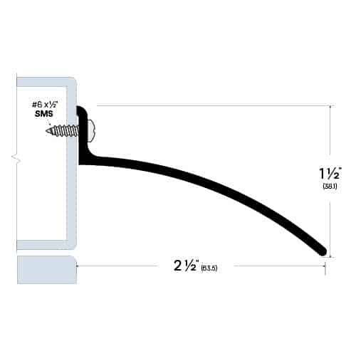 Rain Drip without Door Sweep - Surface Mounted - Mounting Thickness of 2-1/2" (63.5mm)
