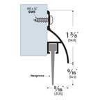 Surface Mounted Rain Drip with Rubber Door Sweep - Mounting Thickness of 5/16" (8.0mm)