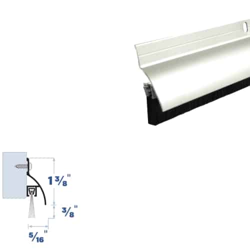 Surface Mounted Rain Drip with Brush Door Sweep - Mounting Thickness of 5/16" (8.0mm)