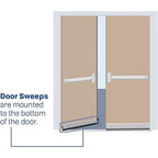 Surface Mounted Rain Drip with Brush Door Sweep - Mounting Thickness of 5/16" (8.0mm)