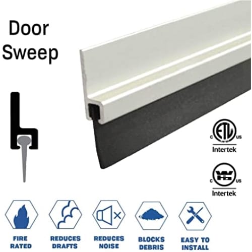 Rubber Door Sweep - Surface Mounted - Fire Rated - Sweep Height of 3/8" (9.5mm)