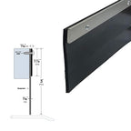 Door Sweep, Stainless Steel with Rubber - Surface Mounted - Extra Tall Sweep