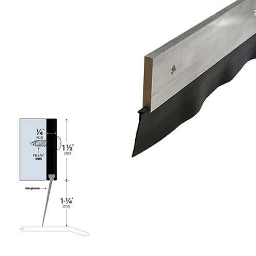 Rubber Door Sweep - Surface Mounted - Sweep Height of 1-1/4" (31.8mm)