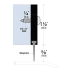 Rubber Door Sweep - Surface Mounted - Sweep Height of 5/8" (15.9mm)