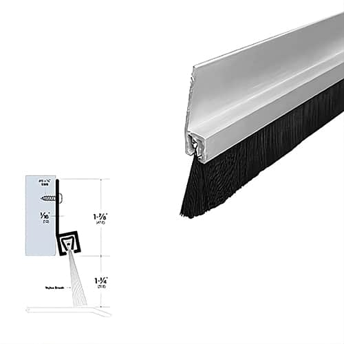 Brush Door Sweep - Surface Mounted - Sweep Height of 1-1/4" (31.8mm)