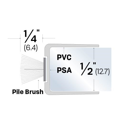 Plastic Weatherstripping for 1/2" Glass Doors