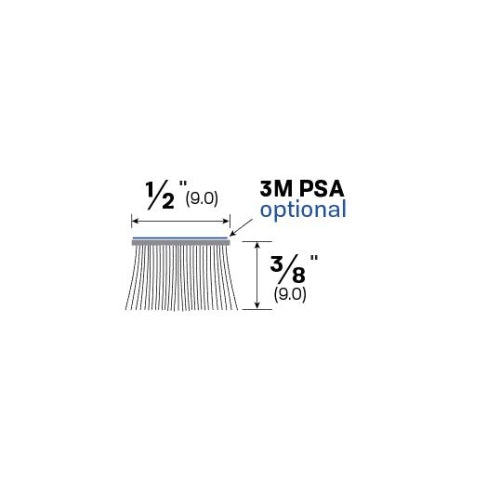 Self-Adhesive Pile Brush Weatherstripping - 1/2" x 3/8"