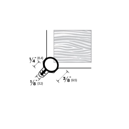 Kerf Frame Weatherstripping with Durable Silicone - 3/8 x 3/8 Circular Bulb Seal