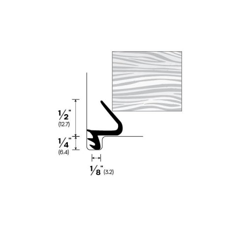 Kerf Frame Weatherstripping with Durable Silicone - 1/2 Large Leaf Seal