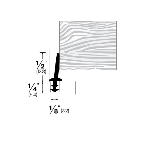 Kerf Frame Weatherstripping with Durable Silicone - 1/2 Peg Seal