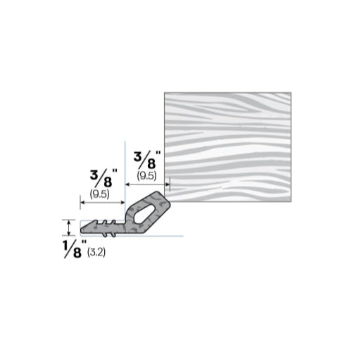 Kerf Frame Weatherstripping with Sponge Rubber - 1/2 x 1/4 Loop Seal