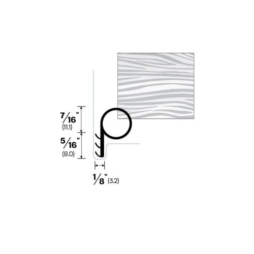Kerf Frame Weatherstripping with Durable Silicone - 7/16 x 7/16 Round Bulb Seal